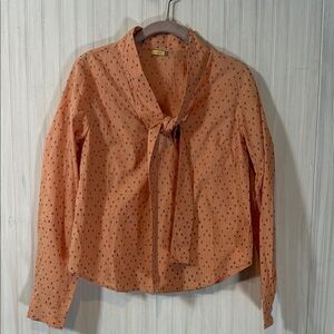 MATTA DIAMOND PRINT TIE BLOUSE SMALL